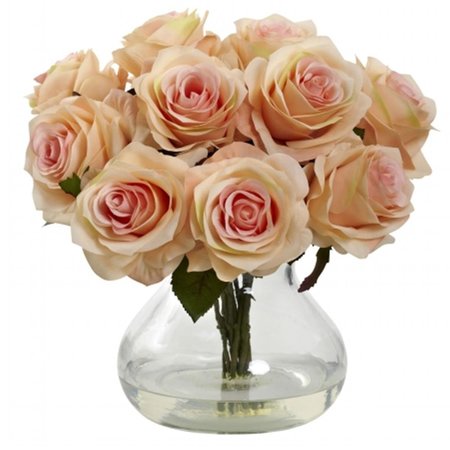 DARE2DECOR Rose Arrangement With Vase - Peach DA2623391